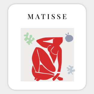 Matisse the blue woman scandivian art print Sticker